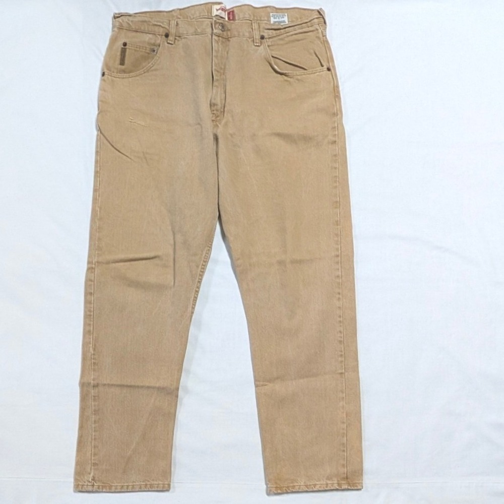 Wrangler Regular Fit Khaki Tan Jeans Mens 40x32 Cotton Straight Leg